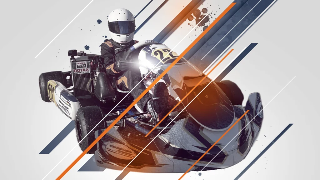 Das Bild zeigt Max einen Kartfahrer in seinem Kart
