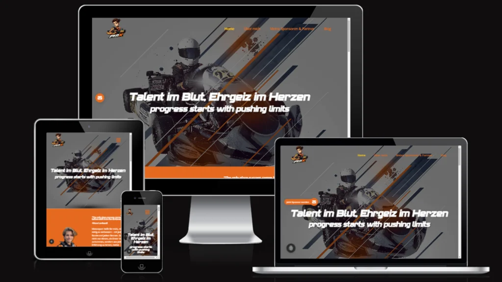 Das Bild zeigt maxmomotorsport.de in verschiedenen Responsive Designs